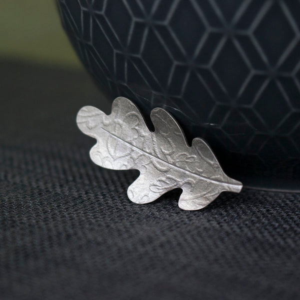 sterling silver oak leaf brooch at Joanne Tinley Jewellery