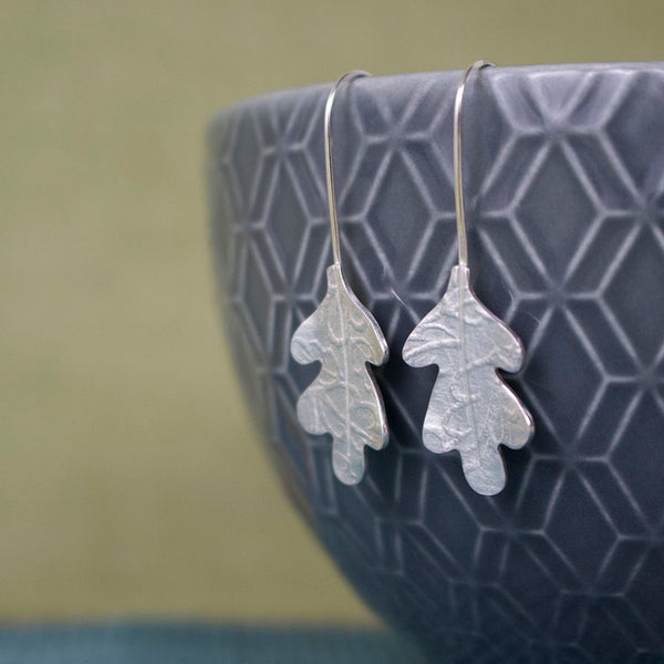 silver oak earrings from Joanne Tinley Jewellery