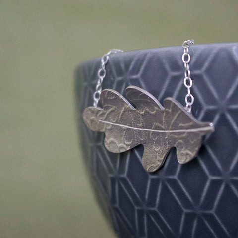 sterling silver oak leaf necklace from Joanne Tinley Jewellery