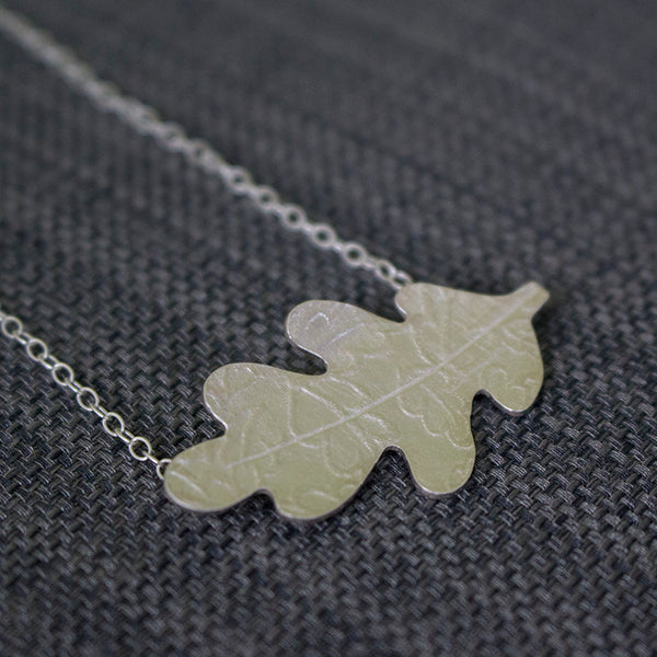 sterling silver oak leaf necklace from Joanne Tinley Jewellery