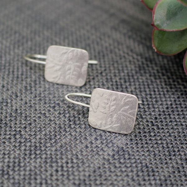 sterling silver leaf earrings at Joanne Tinley Jewellery