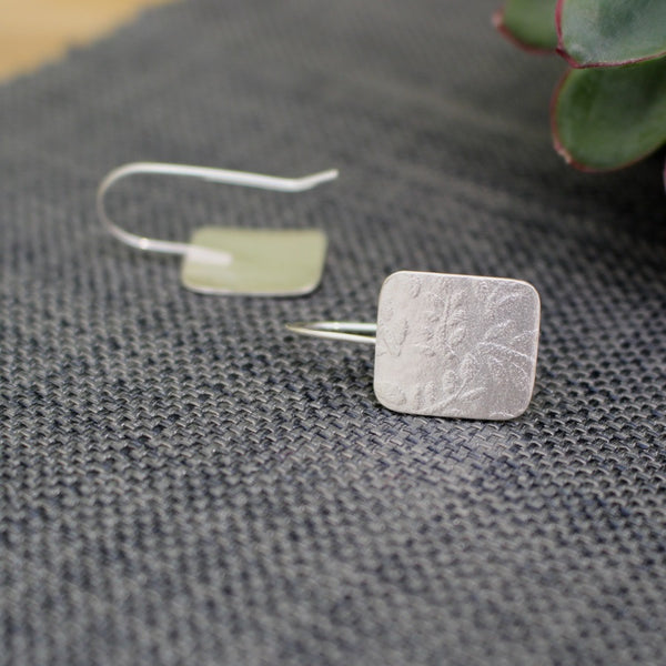 sterling silver leaf earrings at Joanne Tinley Jewellery