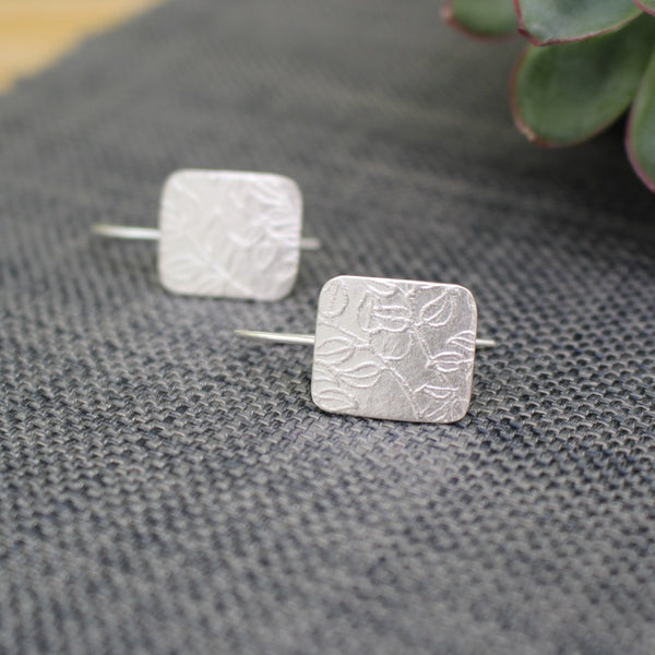 sterling silver leaf earrings at Joanne Tinley Jewellery