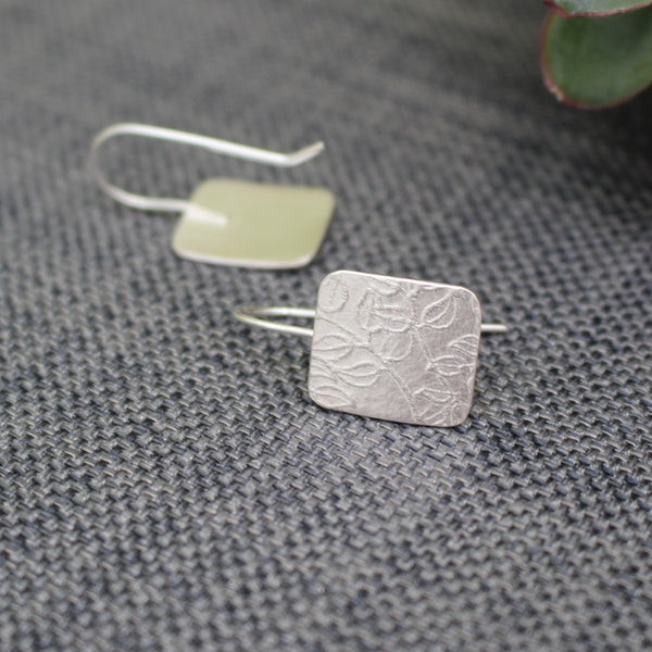 sterling silver leaf earrings at Joanne Tinley Jewellery