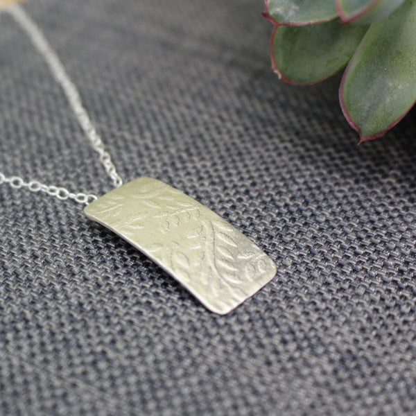 sterling silver leaf pendant at Joanne Tinley Jewellery