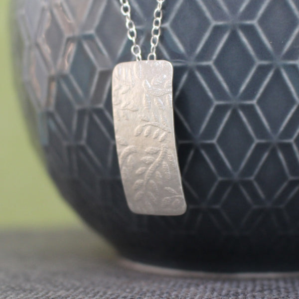 sterling silver leaf pendant at Joanne Tinley Jewellery