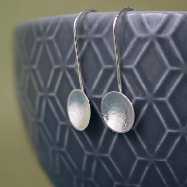 sterling silver oak disc earring at Joanne Tinley Jewellery