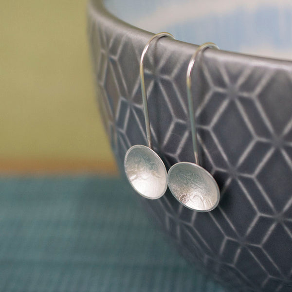 sterling silver oak disc earring at Joanne Tinley Jewellery
