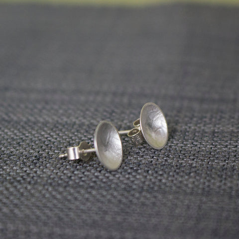 sterling silver oak disc earring at Joanne Tinley Jewellery