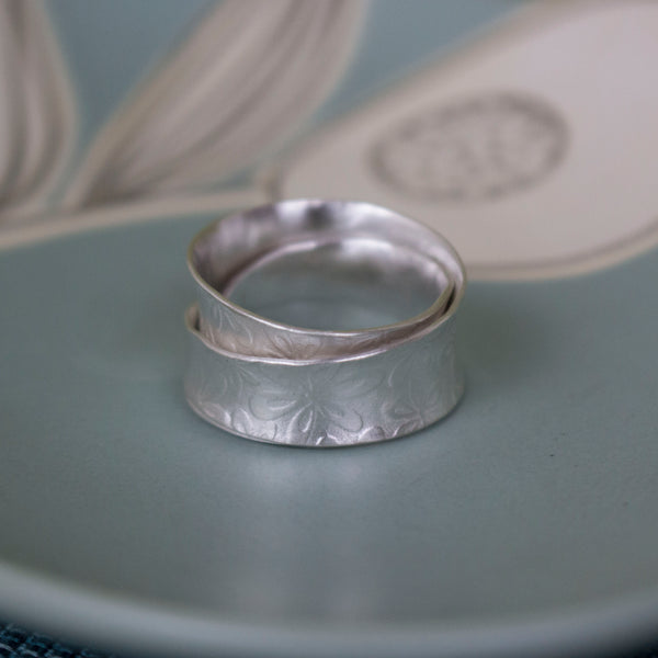 sterling silver wide wrapped ring | Joanne Tinley Jewellery