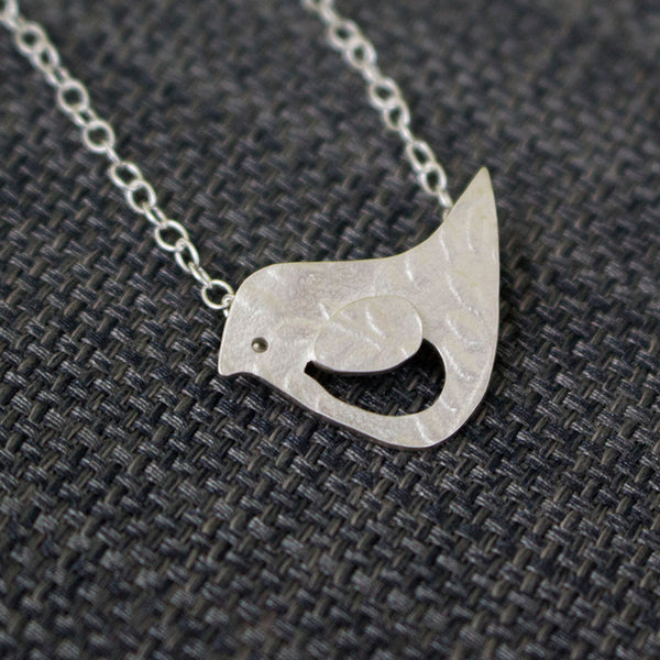 silver songbird lovebird bird necklace from Joanne Tinley Jewellery