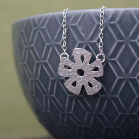 silver daisy flower necklace from Joanne Tinley Jewellery