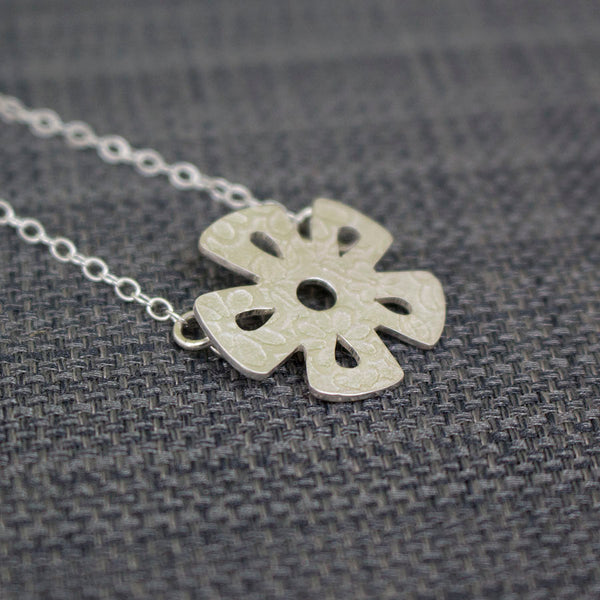 silver daisy flower necklace from Joanne Tinley Jewellery