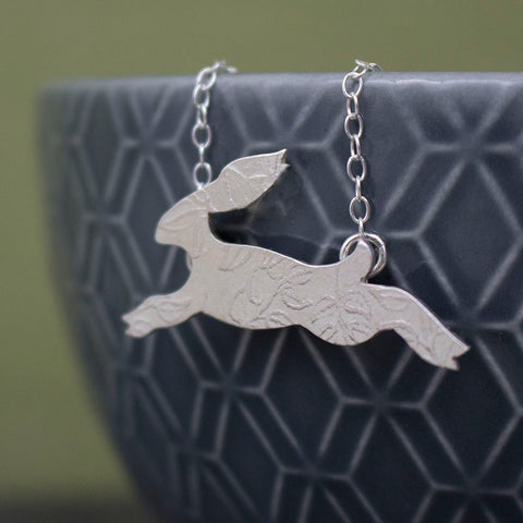 silver hare necklace from Joanne Tinley Jewellery