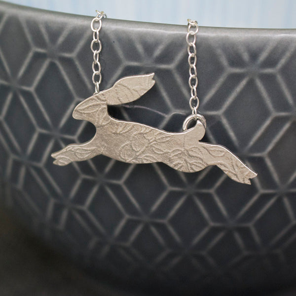 silver hare necklace from Joanne Tinley Jewellery