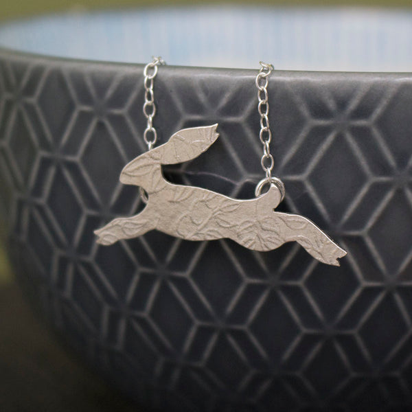 silver hare necklace from Joanne Tinley Jewellery