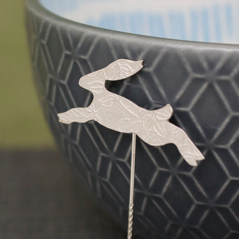 silver hare brooch pin from Joanne Tinley Jewellery