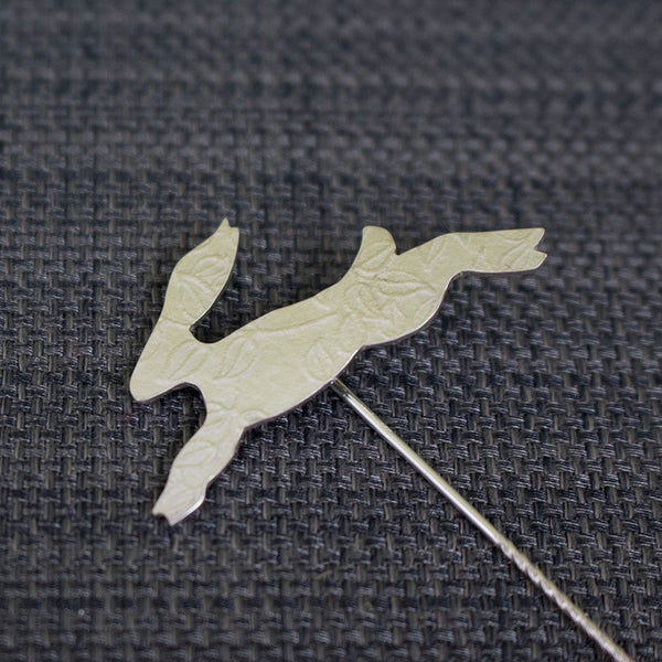 silver hare brooch pin from Joanne Tinley Jewellery