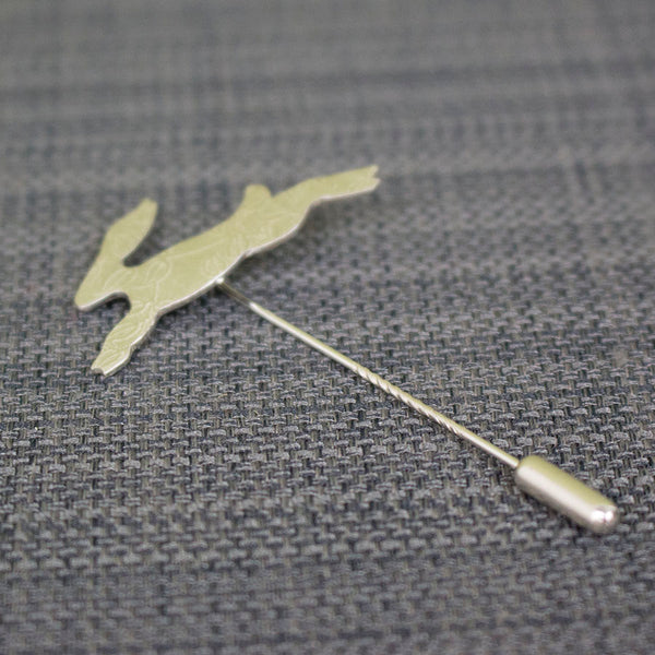 silver hare brooch pin from Joanne Tinley Jewellery