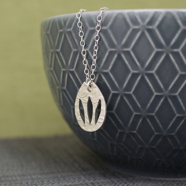 silver tulip flower pendant necklace from Joanne Tinley Jewellery