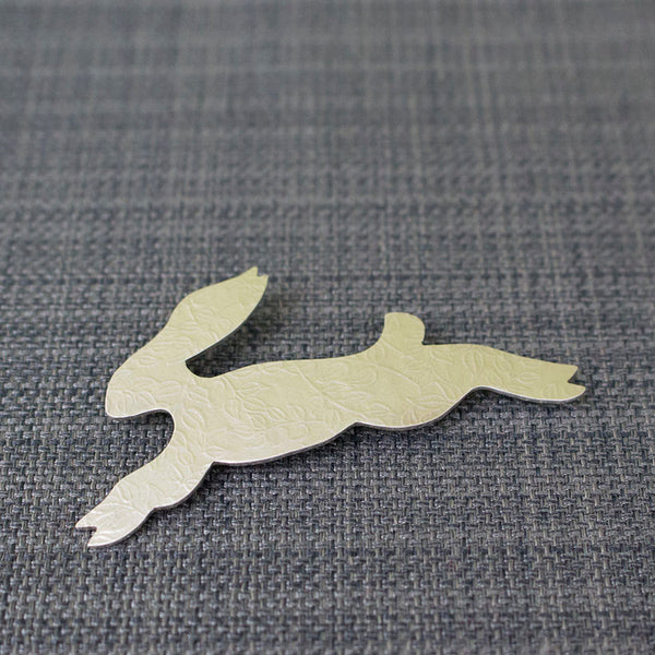 sterling silver hare brooch at Joanne Tinley Jewellery