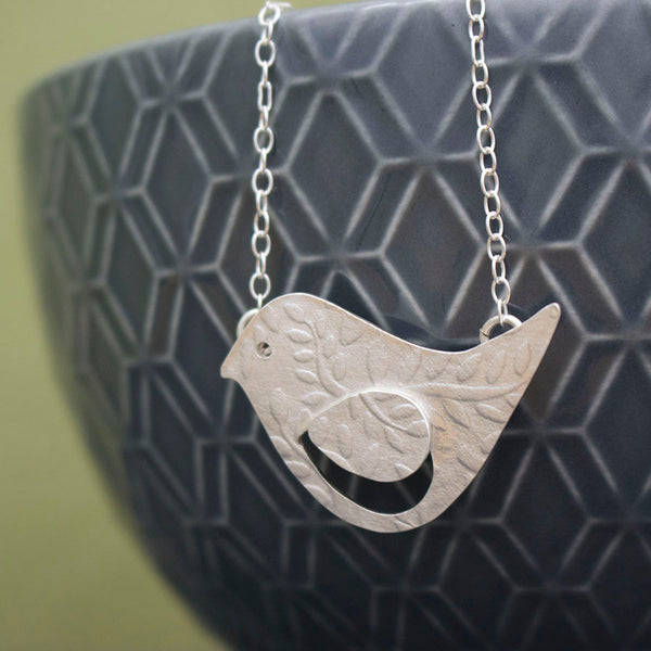 sterling silver bird necklace at Joanne Tinley Jewellery