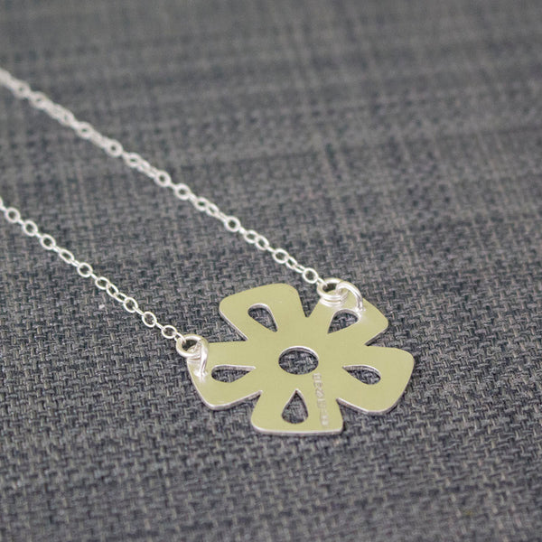 sterling silver daisy necklace at Joanne Tinley Jewellery