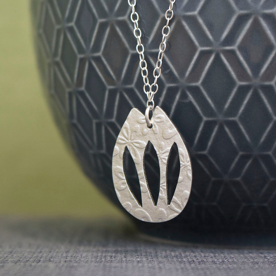 Sterling Silver tulip pendant at Joanne Tinley Jewellery