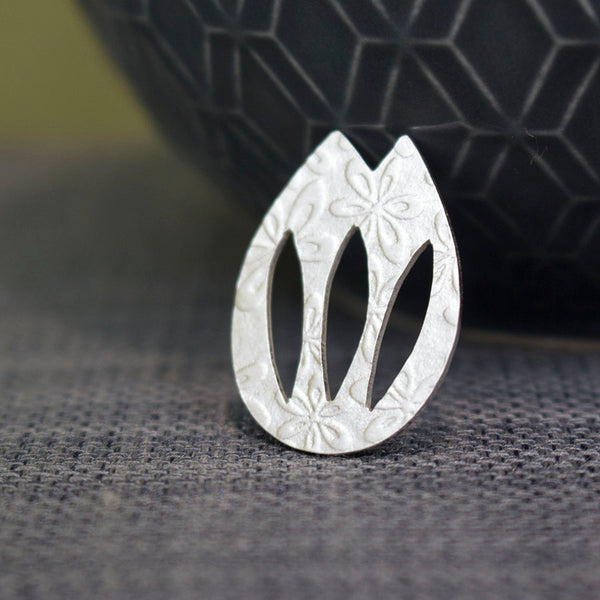 sterling silver tulip pin at Joanne Tinley Jewellery